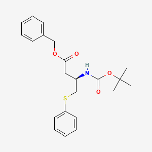 molecular formula C22H27NO4S B13907555 Benzyl (R)-3-(Boc-amino)-4-(phenylthio)butanoate 