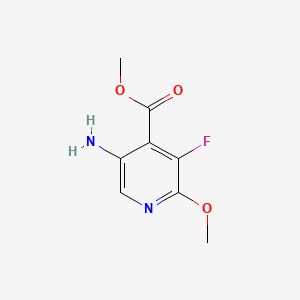 molecular formula C8H9FN2O3 B13907557 Methyl 5-amino-3-fluoro-2-methoxy-pyridine-4-carboxylate 