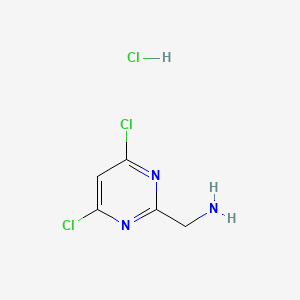 molecular formula C5H6Cl3N3 B13907561 (4,6-Dichloropyrimidin-2-YL)methanamine hydrochloride 