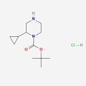 molecular formula C12H23ClN2O2 B13907585 tert-Butyl 2-cyclopropylpiperazine-1-carboxylate hydrochloride 