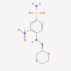 molecular formula C11H15N3O6S B13907603 (S)-4-(((1,4-dioxan-2-yl)methyl)amino)-3-nitrobenzenesulfonamide 