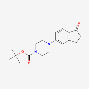 molecular formula C18H24N2O3 B1390764 1-Boc-4-(1-oxo-indan-5-YL)-piperazine CAS No. 954240-38-1