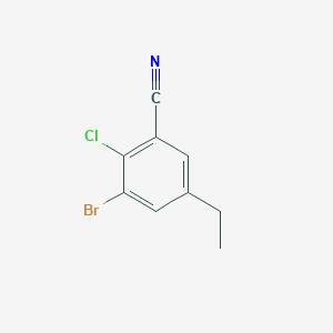 molecular formula C9H7BrClN B13907665 3-Bromo-2-chloro-5-ethylbenzonitrile 