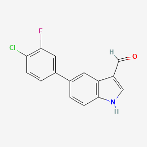 5-(4-chloro-3-fluorophenyl)-1H-indole-3-carbaldehyde