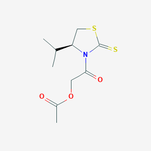 molecular formula C10H15NO3S2 B13907679 [2-oxo-2-[(4S)-4-propan-2-yl-2-sulfanylidene-1,3-thiazolidin-3-yl]ethyl] acetate 