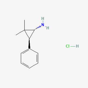 molecular formula C11H16ClN B13907690 trans-2,2-Dimethyl-3-phenyl-cyclopropanamine;hydrochloride 