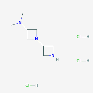 molecular formula C8H20Cl3N3 B13907698 1-(azetidin-3-yl)-N,N-dimethyl-azetidin-3-amine;trihydrochloride CAS No. 2702323-53-1