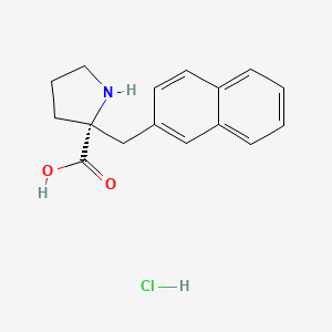 molecular formula C16H18ClNO2 B1390776 (R)-α-(2-萘甲基)-脯氨酸盐酸盐 CAS No. 679796-42-0