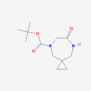 molecular formula C12H20N2O3 B13907766 Tert-butyl 6-oxo-5,8-diazaspiro[2.6]nonane-8-carboxylate 