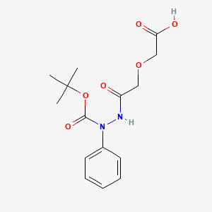 molecular formula C15H20N2O6 B13907768 2-(2-(2-(Tert-butoxycarbonyl)-2-phenylhydrazinyl)-2-oxoethoxy)acetic acid 