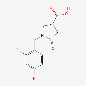 molecular formula C12H11F2NO3 B1390779 1-(2,4-二氟苄基)-5-氧代吡咯烷-3-羧酸 CAS No. 1098340-12-5