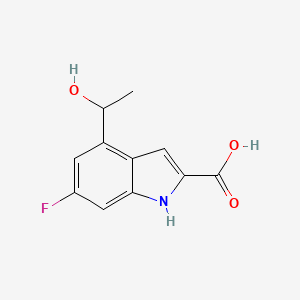 6-Fluoro-4-(1-hydroxyethyl)-1H-indole-2-carboxylic acid