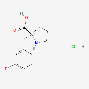 molecular formula C12H15ClFNO2 B1390780 (S)-2-(3-氟代苄基)吡咯烷-2-羧酸盐酸盐 CAS No. 1217605-68-9