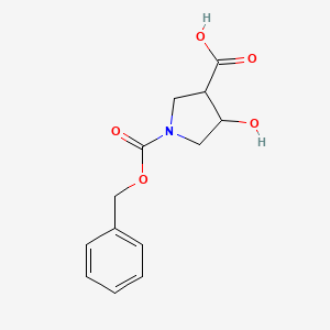 molecular formula C13H15NO5 B1390783 1-N-Cbz-4-羟基-β-脯氨酸 CAS No. 886362-64-7