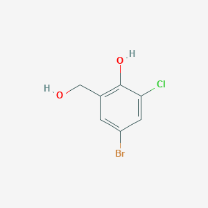 molecular formula C7H6BrClO2 B13907832 4-Bromo-2-chloro-6-(hydroxymethyl)phenol 