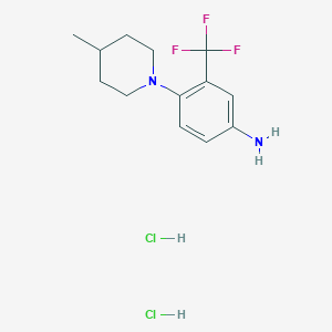 molecular formula C13H19Cl2F3N2 B1390785 4-Methyl-1-(4-amino-2-trifluoromethylphenyl)piperidine dihydrochloride CAS No. 1189494-84-5