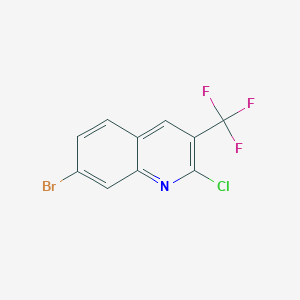 molecular formula C10H4BrClF3N B13907855 7-Bromo-2-chloro-3-(trifluoromethyl)quinoline 