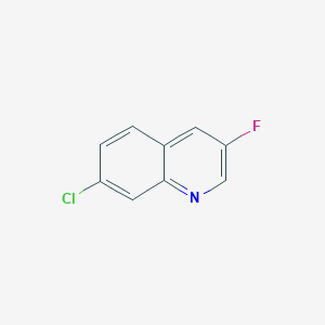 molecular formula C9H5ClFN B13907857 7-Chloro-3-fluoroquinoline 