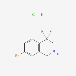 molecular formula C9H9BrClF2N B13907878 7-bromo-4,4-difluoro-2,3-dihydro-1H-isoquinoline;hydrochloride 