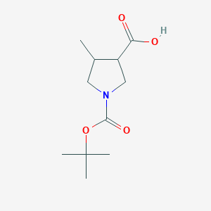 molecular formula C11H19NO4 B1390792 1-[(叔丁氧羰基)羰基]-4-甲基吡咯烷-3-羧酸 CAS No. 1108713-51-4