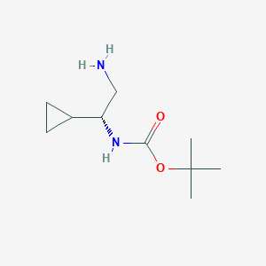 molecular formula C10H20N2O2 B13907934 tert-butyl N-[(1R)-2-amino-1-cyclopropylethyl]carbamate 