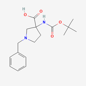 molecular formula C17H24N2O4 B1390795 1-苄基-3-(叔丁氧羰基氨基)吡咯烷-3-甲酸 CAS No. 1027511-74-5