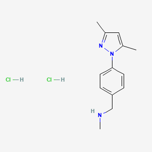 molecular formula C13H19Cl2N3 B1390796 [4-(3,5-二甲基-1H-吡唑-1-基)苄基]-甲胺二盐酸盐 CAS No. 1185299-33-5