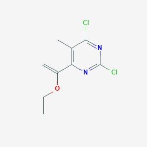 molecular formula C9H10Cl2N2O B13907991 2,4-Dichloro-6-(1-ethoxyvinyl)-5-methylpyrimidine 