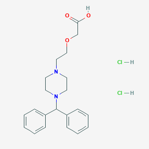 molecular formula C21H28Cl2N2O3 B139080 (2-(2-(4-(二苯甲基)-1-哌嗪基)乙氧基)乙氧基)乙酸二盐酸盐 CAS No. 83881-54-3