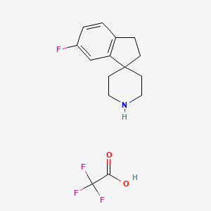 molecular formula C15H17F4NO2 B13908005 5-Fluorospiro[1,2-dihydroindene-3,4'-piperidine];2,2,2-trifluoroacetic acid 