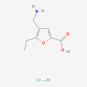 molecular formula C8H12ClNO3 B1390803 4-Aminomethyl-5-ethyl-furan-2-carboxylic acid hydrochloride CAS No. 1185294-39-6