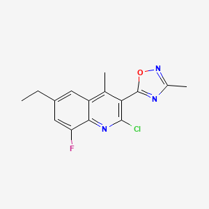 2-Chloro-6-ethyl-8-fluoro-4-methyl-3-(3-methyl-1,2,4-oxadiazol-5-yl)quinoline