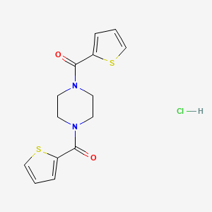 molecular formula C14H15ClN2O2S2 B1390804 [4-(噻吩-2-甲酰)-哌嗪-1-基]-噻吩-2-基甲酮盐酸盐 CAS No. 1185303-53-0