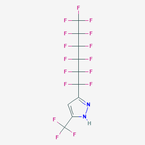 molecular formula C10H2F16N2 B1390806 3-全氟己基-5-三氟甲基-吡唑 CAS No. 1240309-75-4