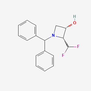 molecular formula C17H17F2NO B13908088 cis-1-Benzhydryl-2-(difluoromethyl)azetidin-3-OL 