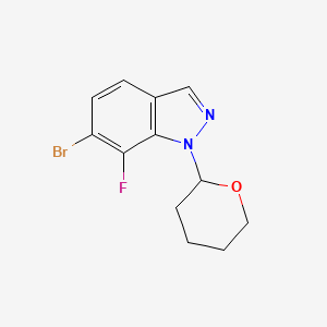 molecular formula C12H12BrFN2O B13908122 6-Bromo-7-fluoro-1-tetrahydropyran-2-yl-indazole 