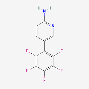 molecular formula C11H5F5N2 B13908159 2-Amino-5-(perfluorophenyl)pyridine 