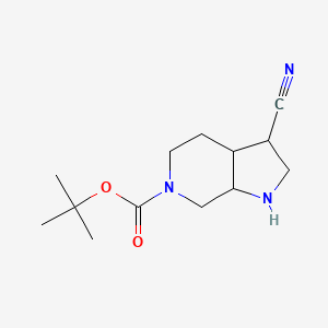 molecular formula C13H21N3O2 B13908176 Tert-butyl 3-cyano-1,2,3,3A,4,5,7,7A-octahydropyrrolo[2,3-C]pyridine-6-carboxylate 