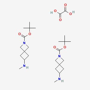 molecular formula C26H46N4O8 B13908205 Tert-butyl 6-(methylamino)-2-azaspiro[3.3]heptane-2-carboxylate;hemi(oxalic acid) 