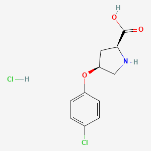 (2S,4S)-4-(4-chlorophenoxy)pyrrolidine-2-carboxylic acid;hydrochloride