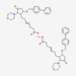 calcium;7-[2-morpholin-4-yl-3-oxo-5-[(4-phenylphenyl)methoxy]cyclopentyl]hept-4-enoate