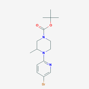 molecular formula C15H22BrN3O2 B13908255 tert-Butyl 4-(5-bromopyridin-2-yl)-3-methylpiperazine-1-carboxylate 