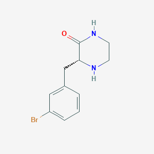 molecular formula C11H13BrN2O B13908259 (R)-3-(3-Bromobenzyl)piperazin-2-one 