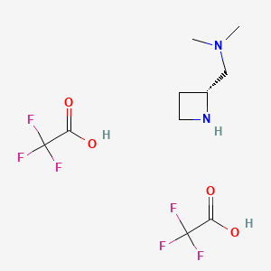 molecular formula C10H16F6N2O4 B13908271 1-[(2R)-azetidin-2-yl]-N,N-dimethyl-methanamine;2,2,2-trifluoroacetic acid 