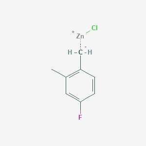 molecular formula C8H8ClFZn B13908273 4-Fluoro-2-methylbenzylzinc chloride 