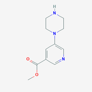 molecular formula C11H15N3O2 B13908278 Methyl 5-(piperazin-1-yl)nicotinate 