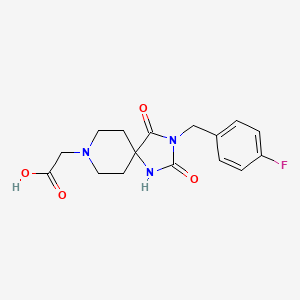 molecular formula C16H18FN3O4 B1390831 [3-(4-氟苄基)-2,4-二氧代-1,3,8-三氮螺[4.5]癸-8-基]乙酸 CAS No. 1021117-39-4