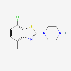 molecular formula C12H14ClN3S B1390832 7-氯-4-甲基-2-哌嗪-1-基-1,3-苯并噻唑 CAS No. 941869-94-9