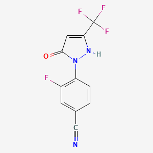 3-fluoro-4-[3-oxo-5-(trifluoromethyl)-1H-pyrazol-2-yl]benzonitrile