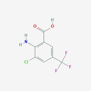 molecular formula C8H5ClF3NO2 B13908331 2-Amino-3-chloro-5-(trifluoromethyl)benzoic acid 